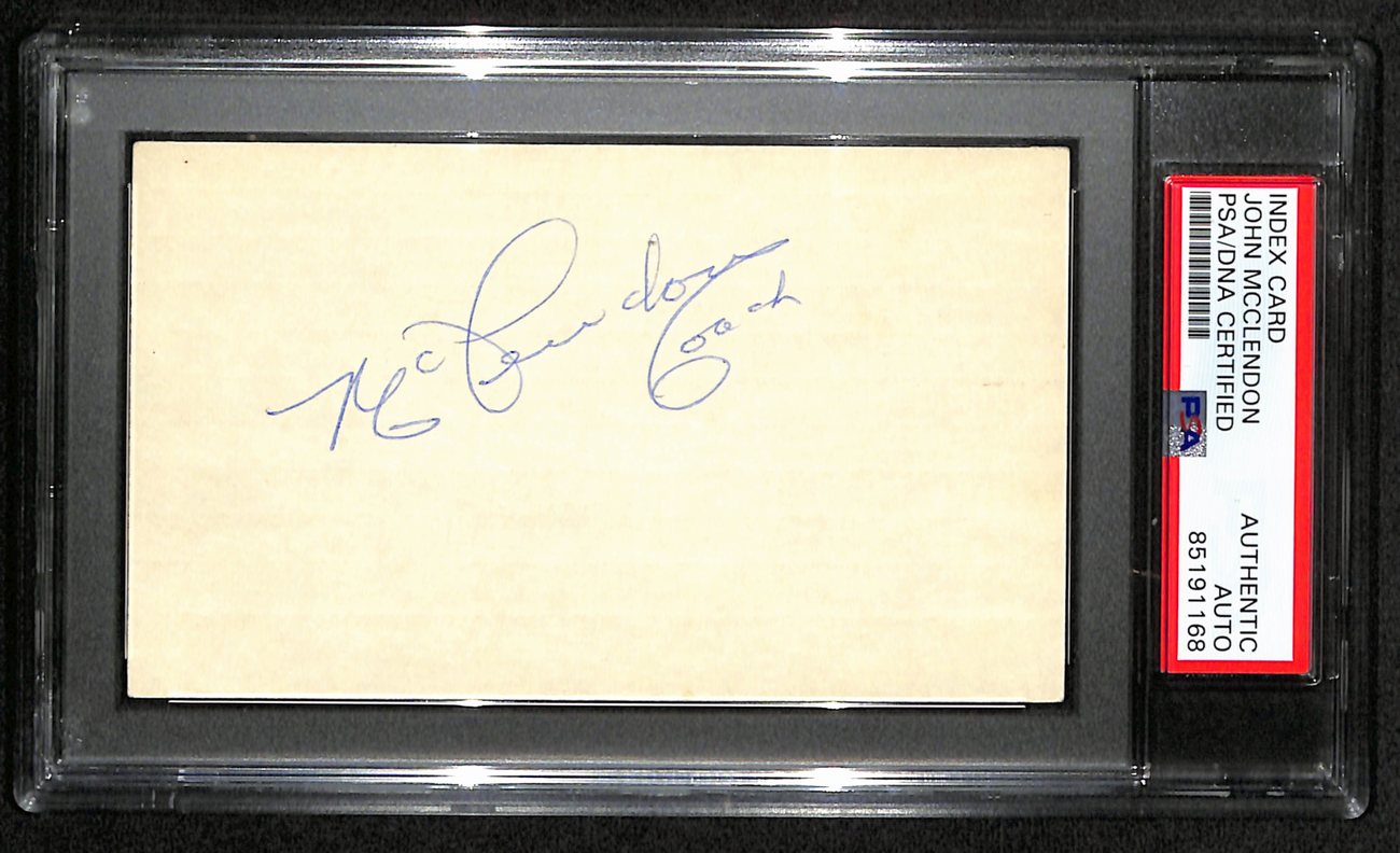 John McLendon HOF Signed/Inscribed 3x5 Index Card Denver Rockets PSA/DNA 188598