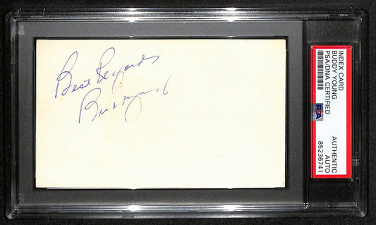 Buddy Young Signed/Inscribed 3x5 Index Card Baltimore Colts PSA/DNA 189020