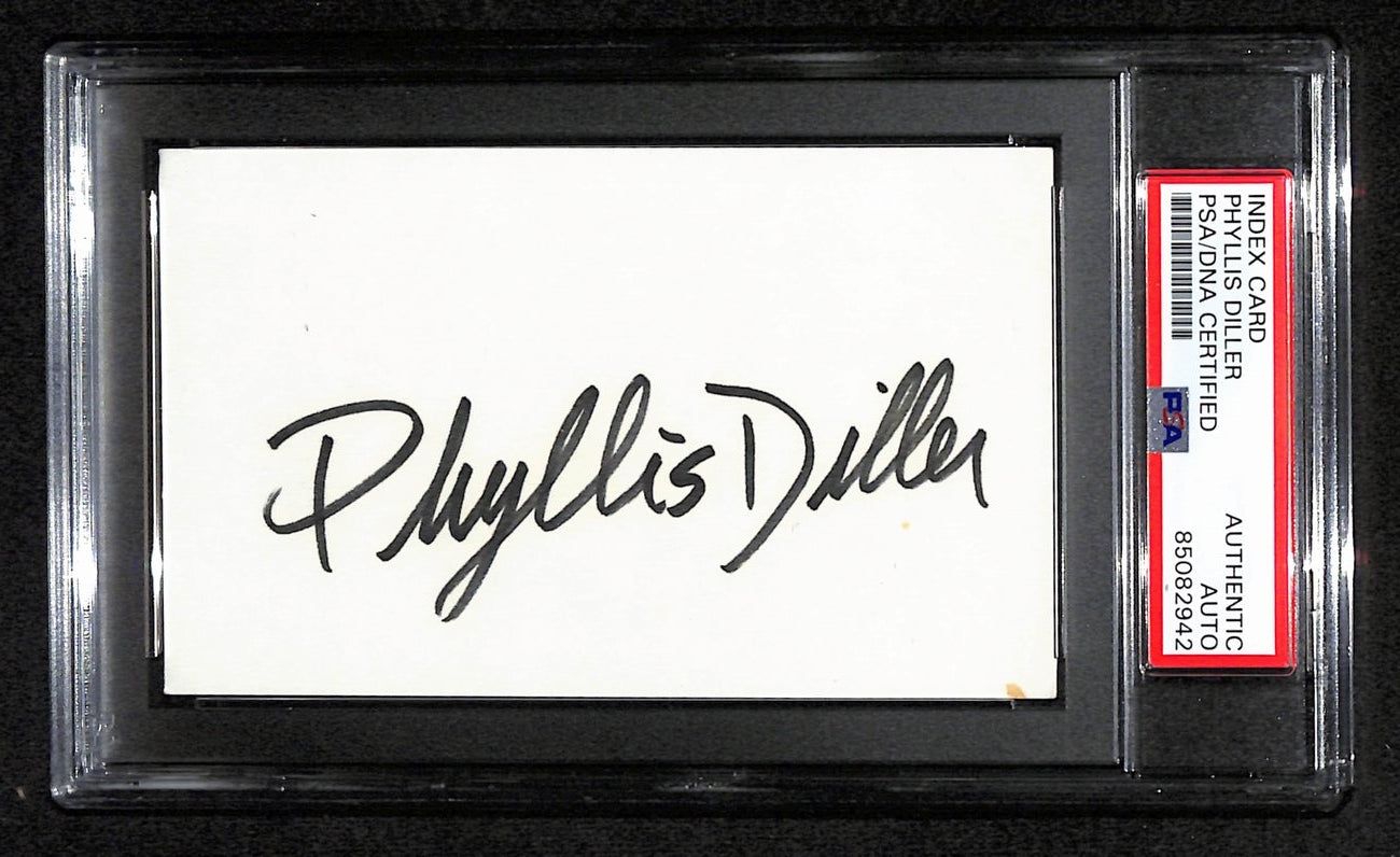 Phyllis Diller Signed 3x5 Index Card Stand-up Comedian PSA/DNA 184367