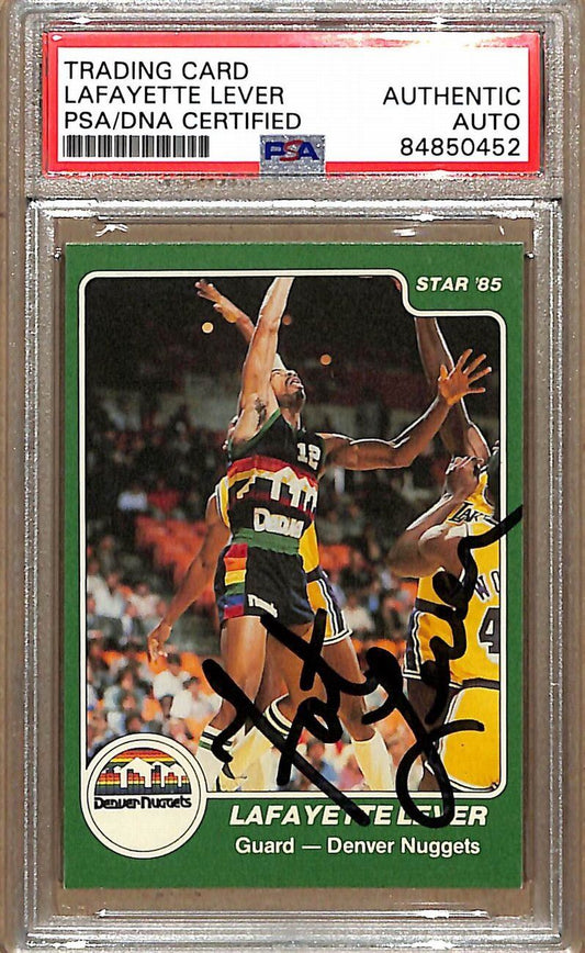 1984-85 Star Company #144 Lafayette Fat Lever Nuggets Signed Card PSA/DNA 179112