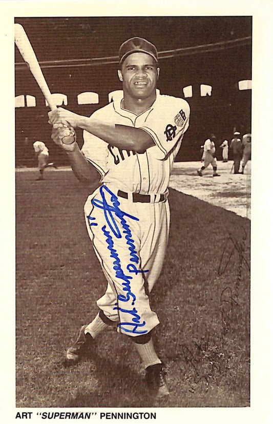 Art Pennington Signed 1991 Negro League Legends Post Card Giants 181285