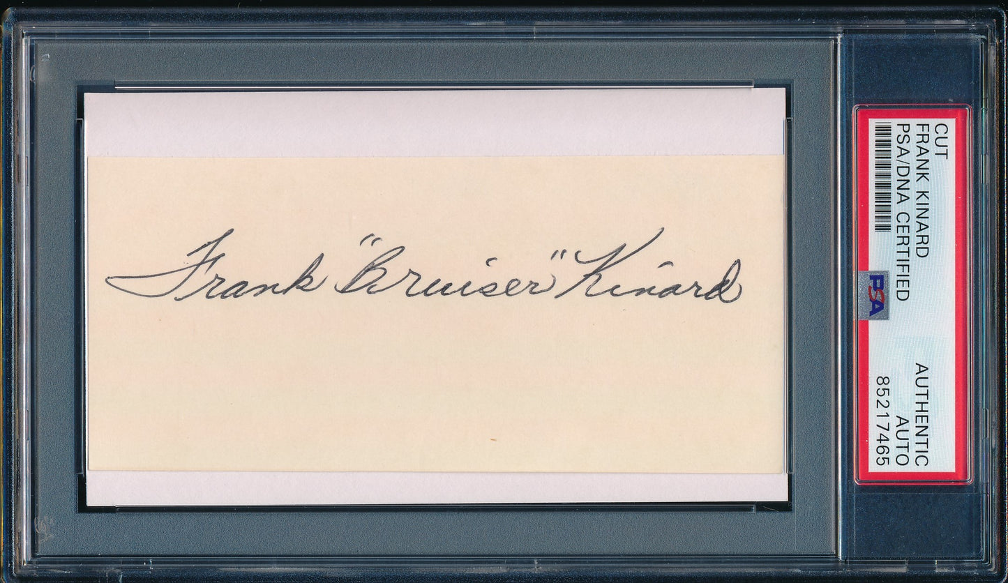 Frank Kinard HOF Signed/Autographed Cut Card Brooklyn Dodgers PSA/DNA 190001