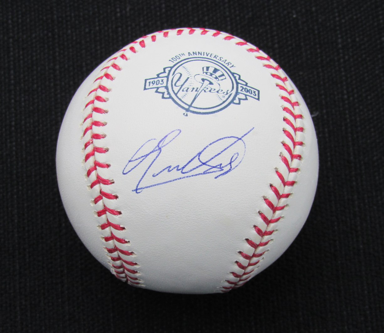 Eduardo Nunez Signed/Auto Yankees 100th OML Baseball JSA 186683