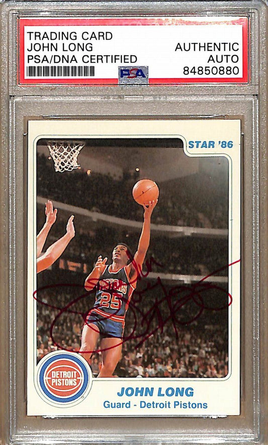 1985-86 Star Company #15 John Long Pistons Signed/Auto Card PSA/DNA 178957