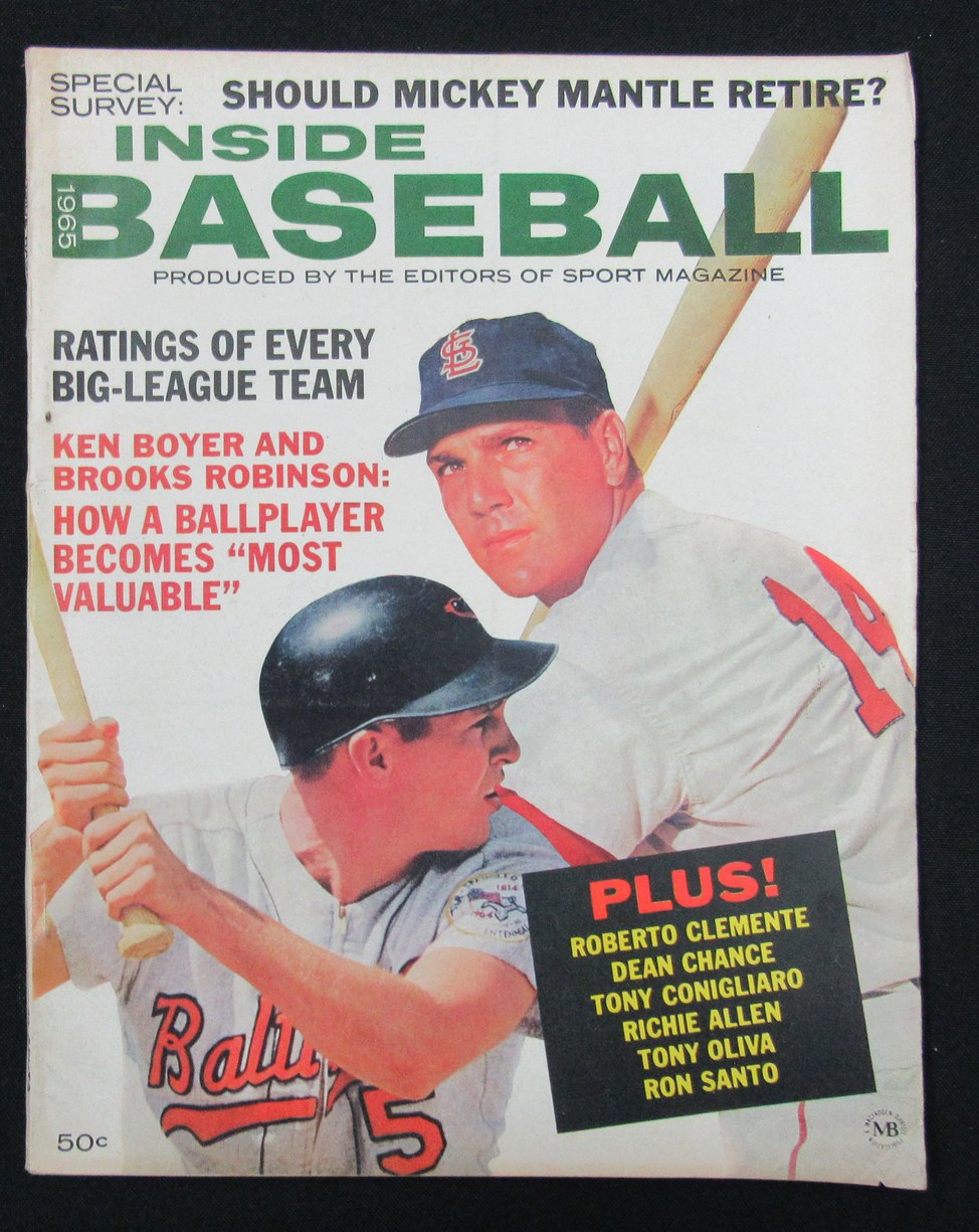 1965 Inside Baseball Magazine Brooks Robinson HOF Baltimore Orioles Cover 185542