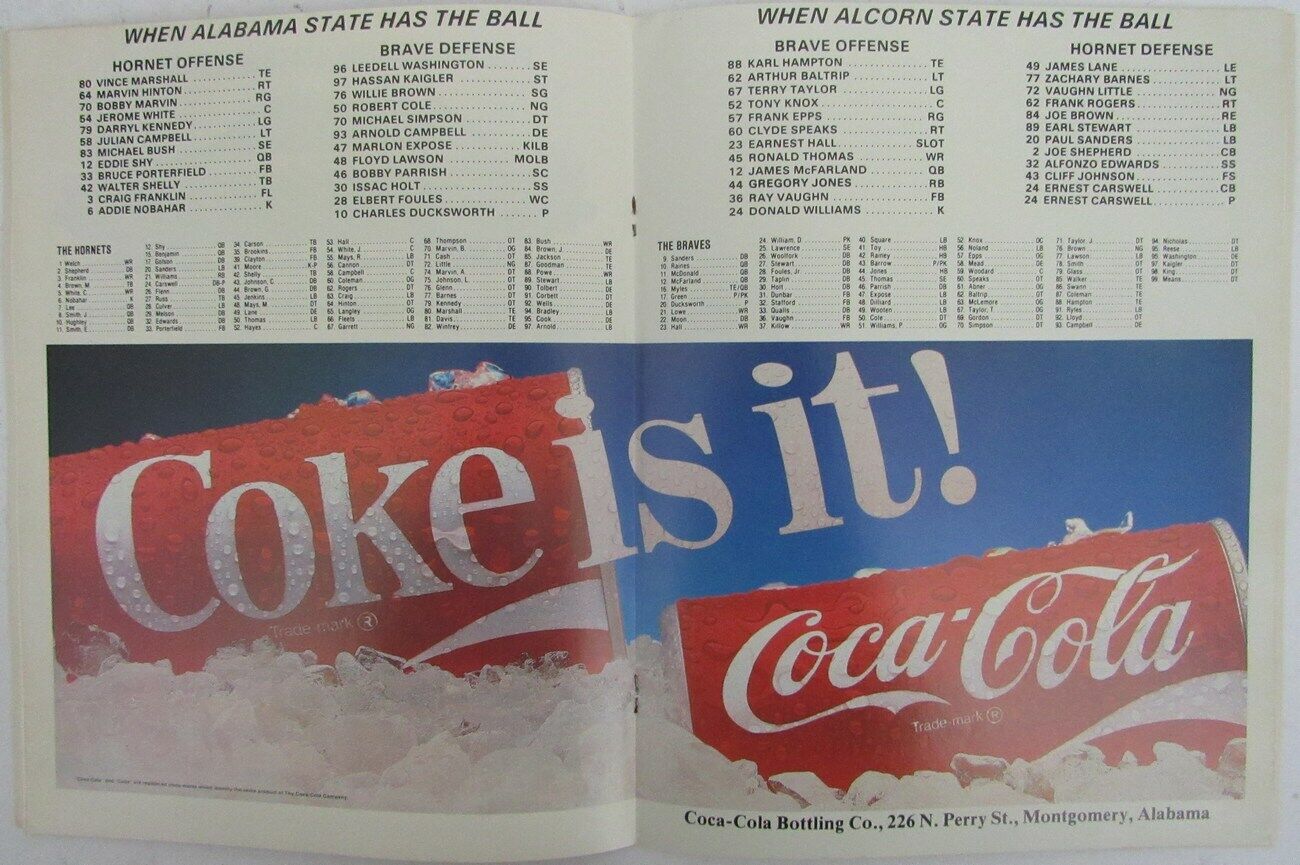 1982 Alabama State vs. Alcorn State College Football Game Program 148901