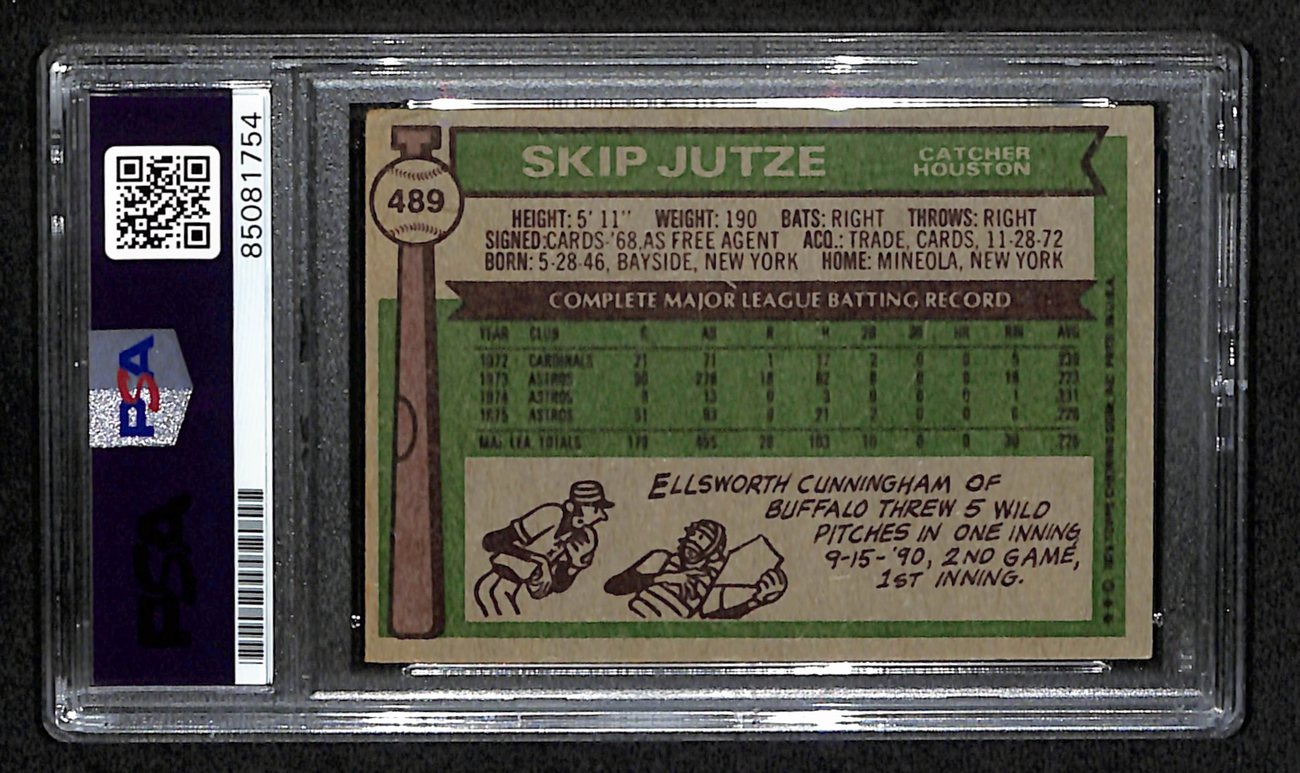 Skip Jutze Signed 1976 Topps Card #489 Houston Astros PSA/DNA 184528