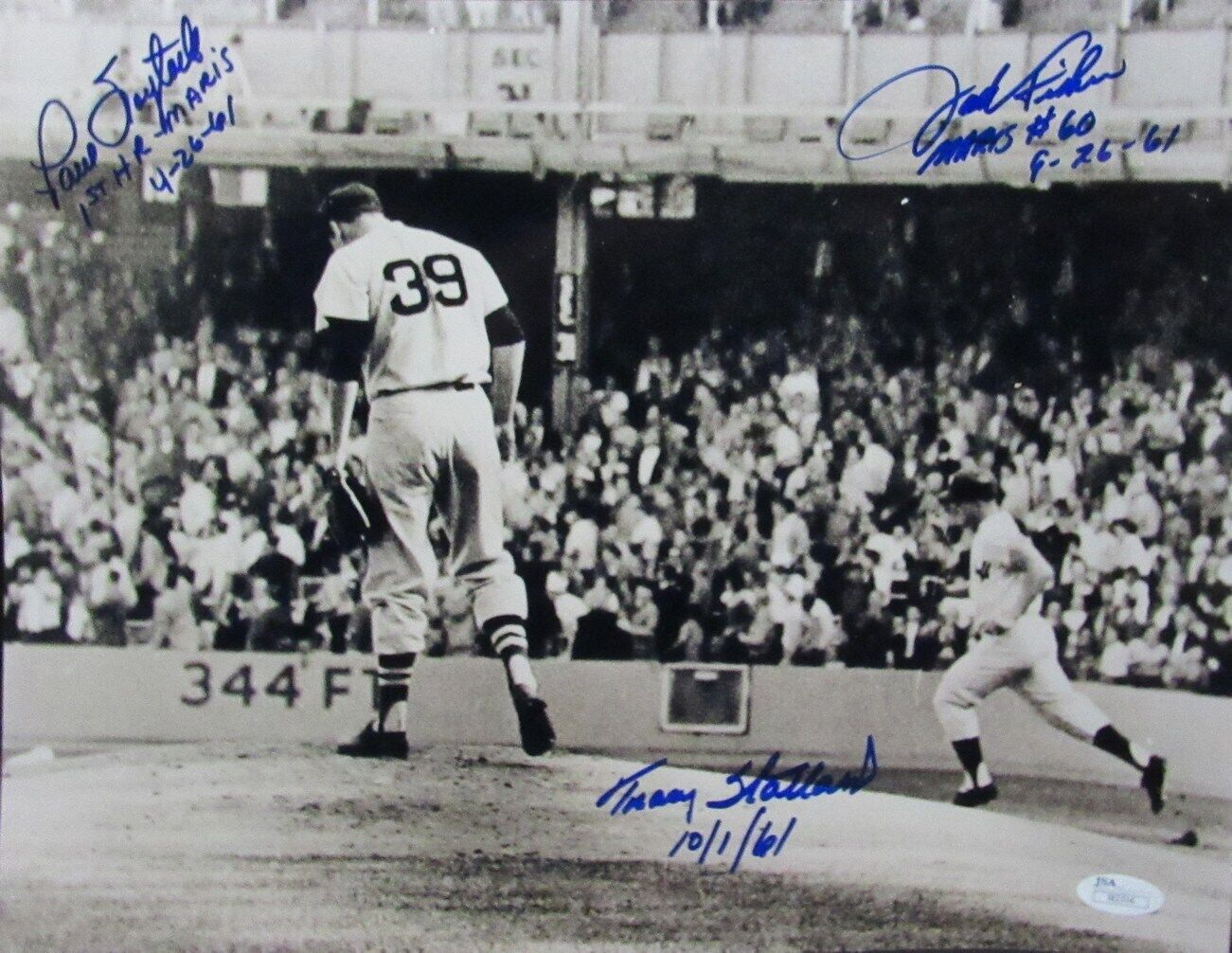 Tracy Stallard/Jack Fisher/Paul Foytack Maris 1961 Ptichers 11x14 Photo JSA