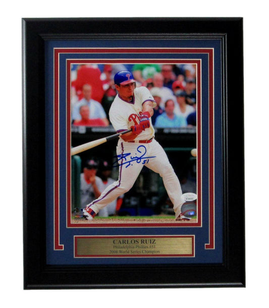 Carlos Ruiz Philadelphia Phillies Signed/Auto 8x10 Photo Framed JSA 164472