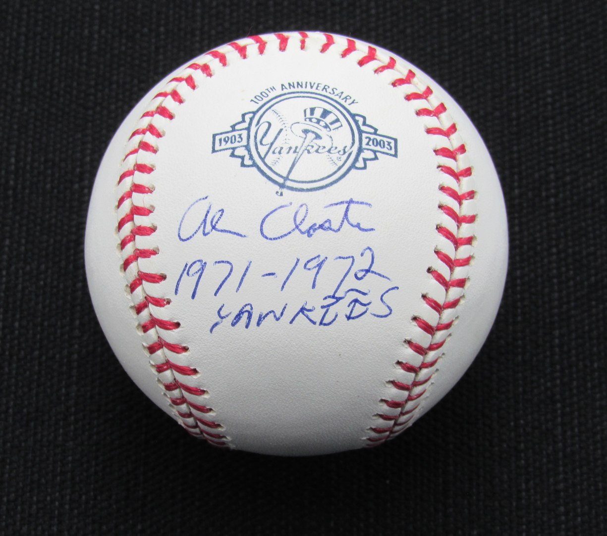 Al Closter Signed/Auto Yankees 100th OML Baseball JSA Inscr 186750