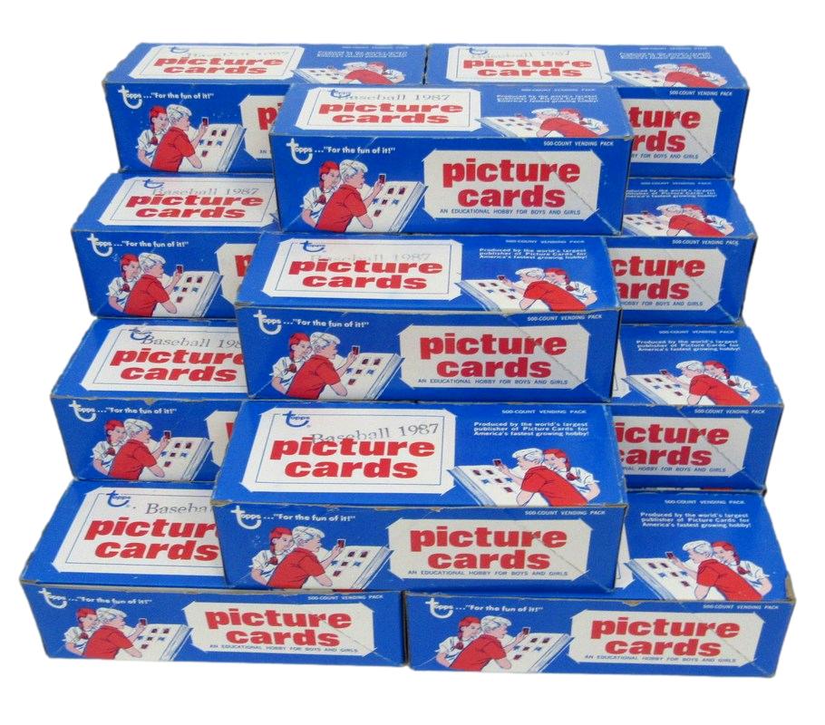 Lot of (23) 1987 TOPPS Baseball Vending Boxes with 500 Cards Each 181072