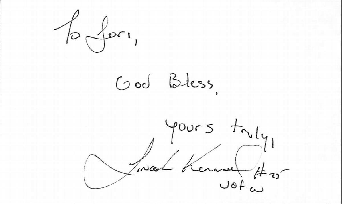 Lincoln Kennedy Washington Huskies CFHOF Signed/Auto 3x5 Index Card 189534