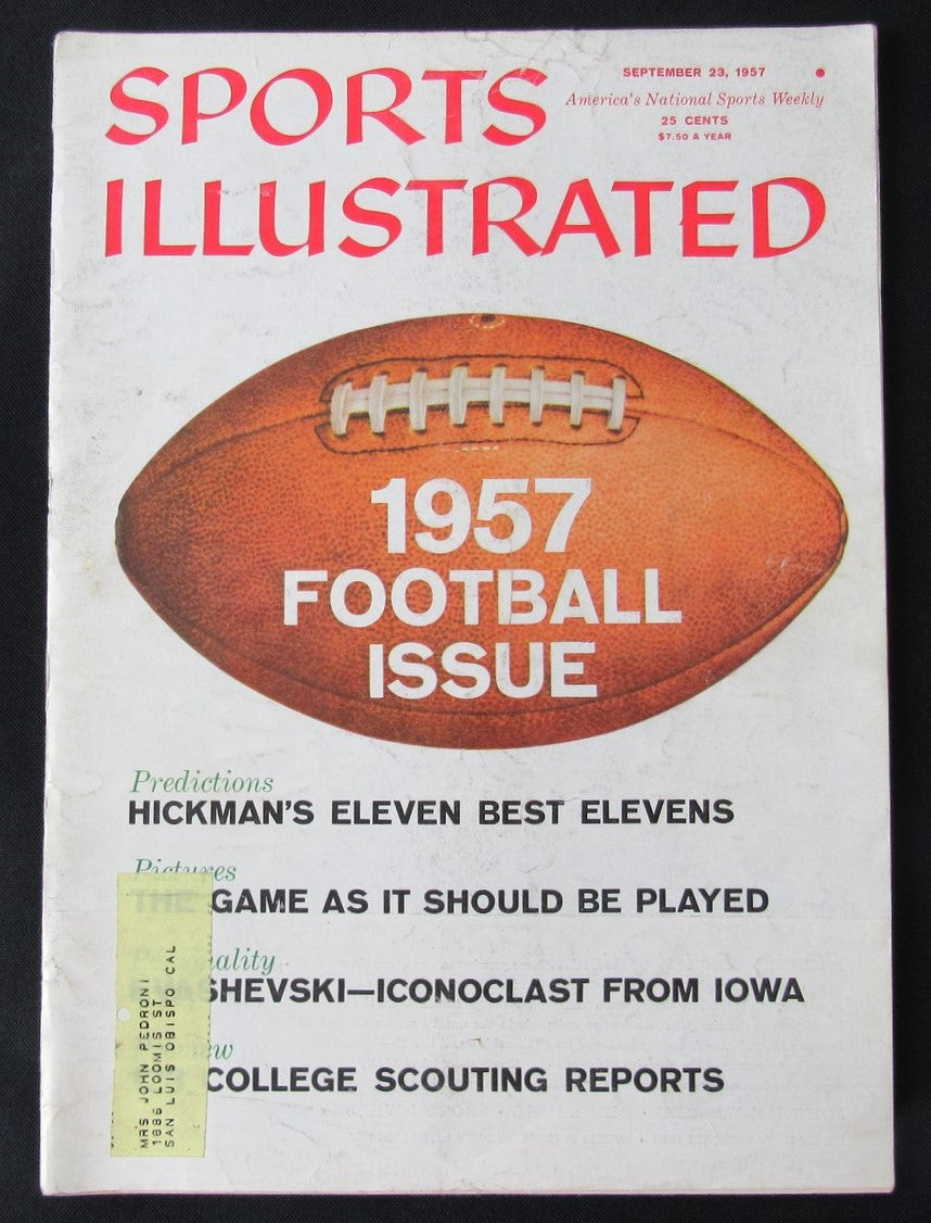 September 23, 1957 Sports Illustrated Magazine Football Issue 190397
