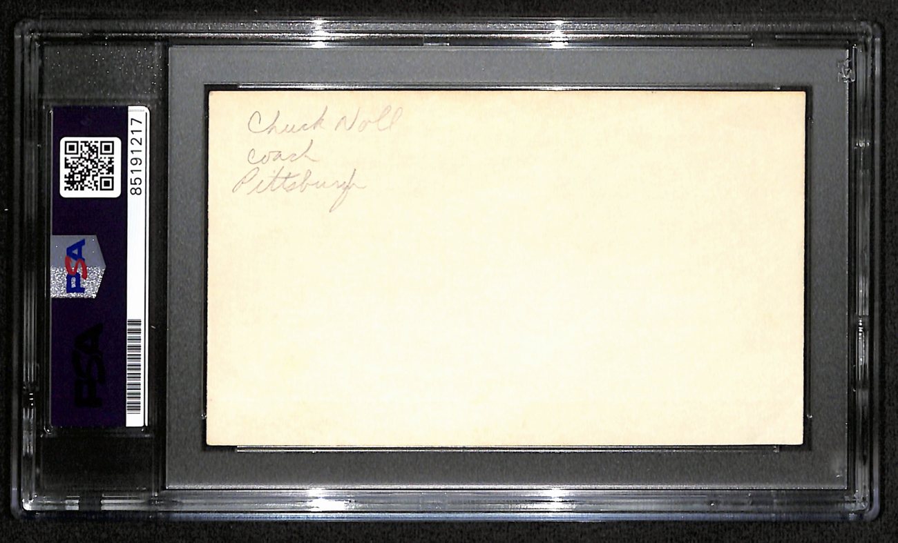 Chuck Noll HOF Signed/Auto 3x5 Index Card Pittsburgh Steelers PSA/DNA 187444