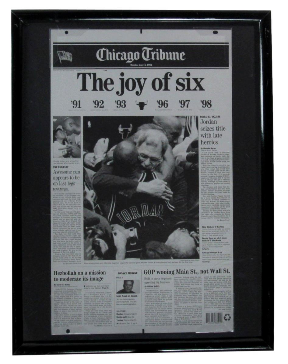 1998 Chicago Tribune Printing Plate MICHAEL JORDAN Chicago Bulls Framed 177250