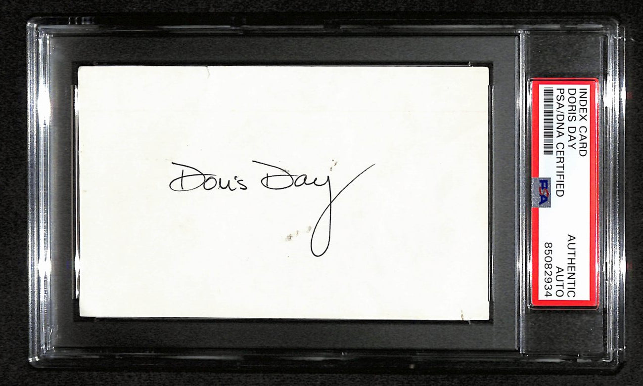 Doris Day Signed 3x5 Index Card Actress/Singer "Pillow Talk" PSA/DNA 184364