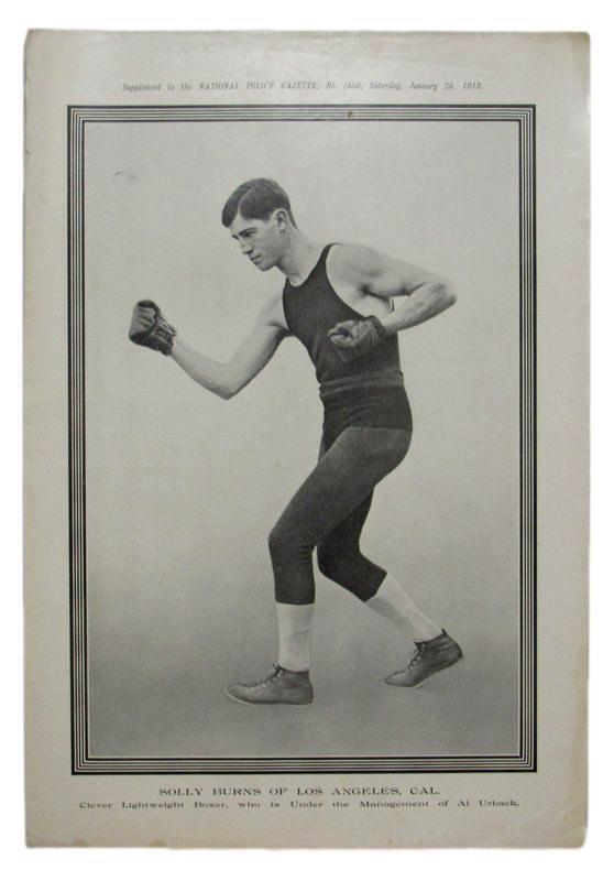 1913 National Police Gazette Magazine Solly Burns 11x15 Supplement Poster