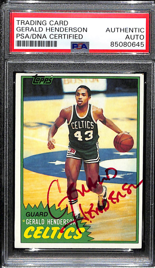 Gerald Henderson Signed 1981 Topps Card #74 Boston Celtics PSA/DNA 185089