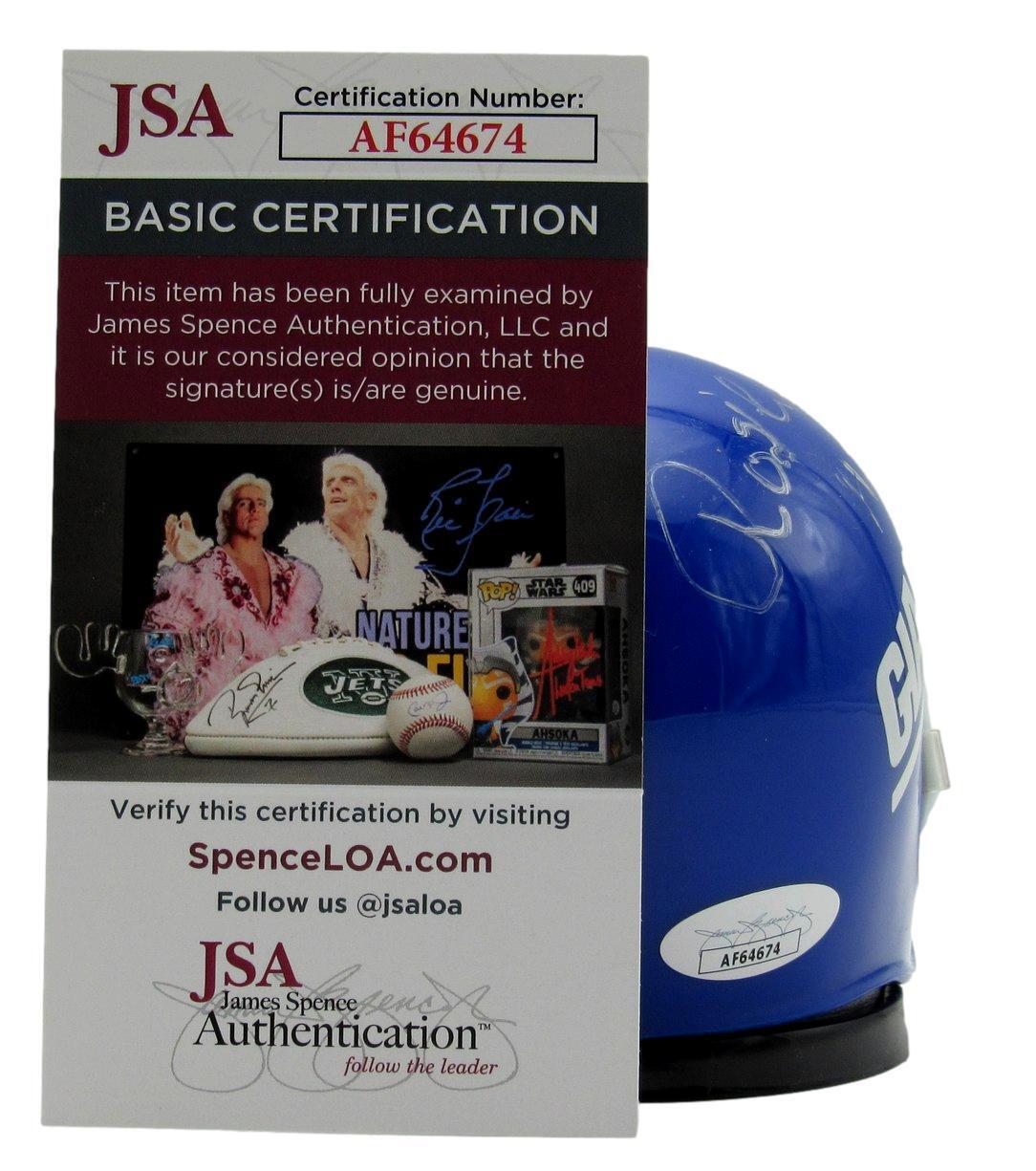 Rosie Brown HOF Autographed/Inscribed Micro Mini Helmet Giants JSA 176526