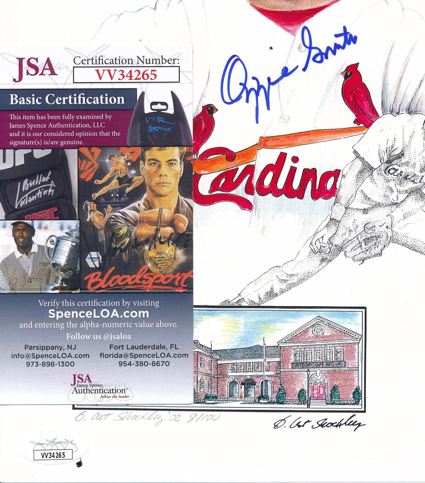 Ozzie Smith HOF Signed/Auto 8x10 Photo Induction Day Cardinals JSA 191869