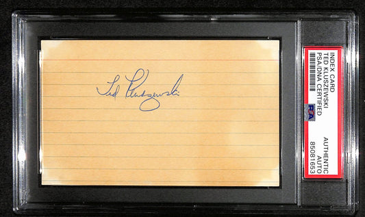 Ted Kluszewski Signed 3x5 Index Card Cincinnati Reds PSA/DNA 184254