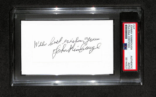Johnny Kimborough Autographed 3x5 Cut Card PSA/DNA 186559