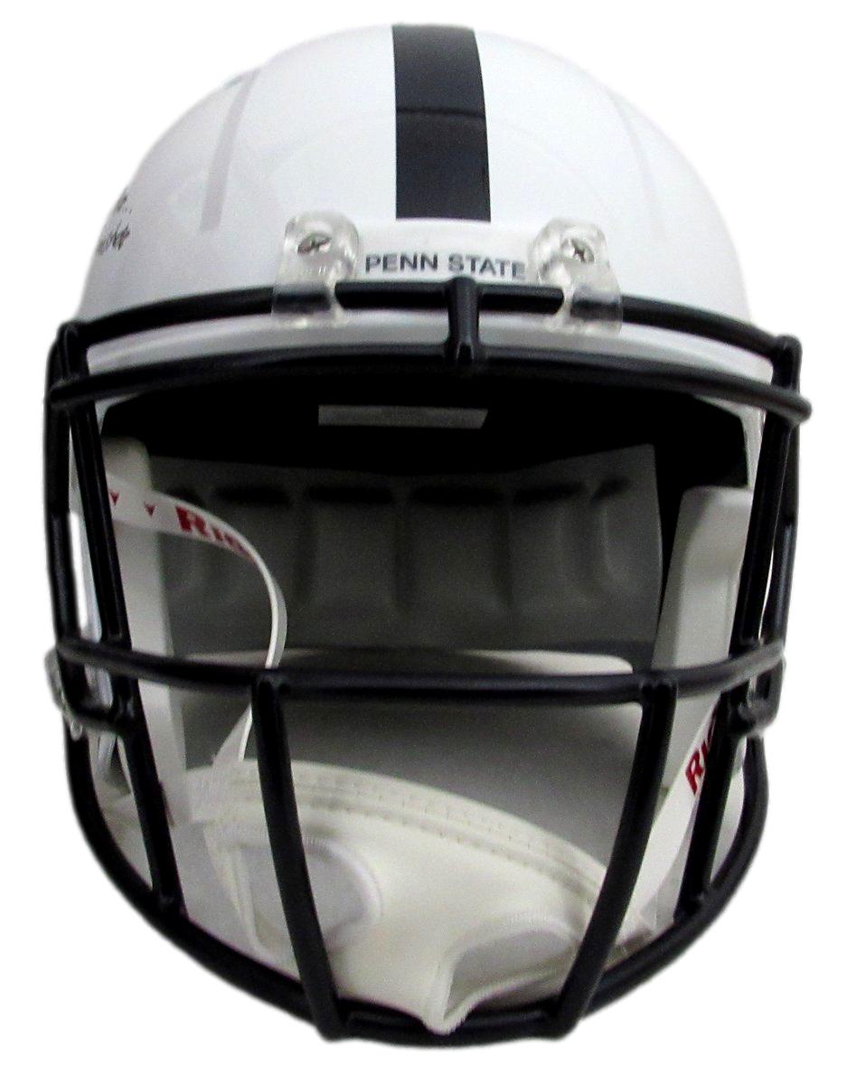 Saquon Barkley Signed/Inscr PSU White Full Size Replica Helmet Beckett 191832