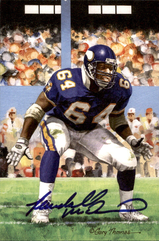 Randall McDaniel HOF Autographed Goal Line Art GLAC Postcard Vikings JSA