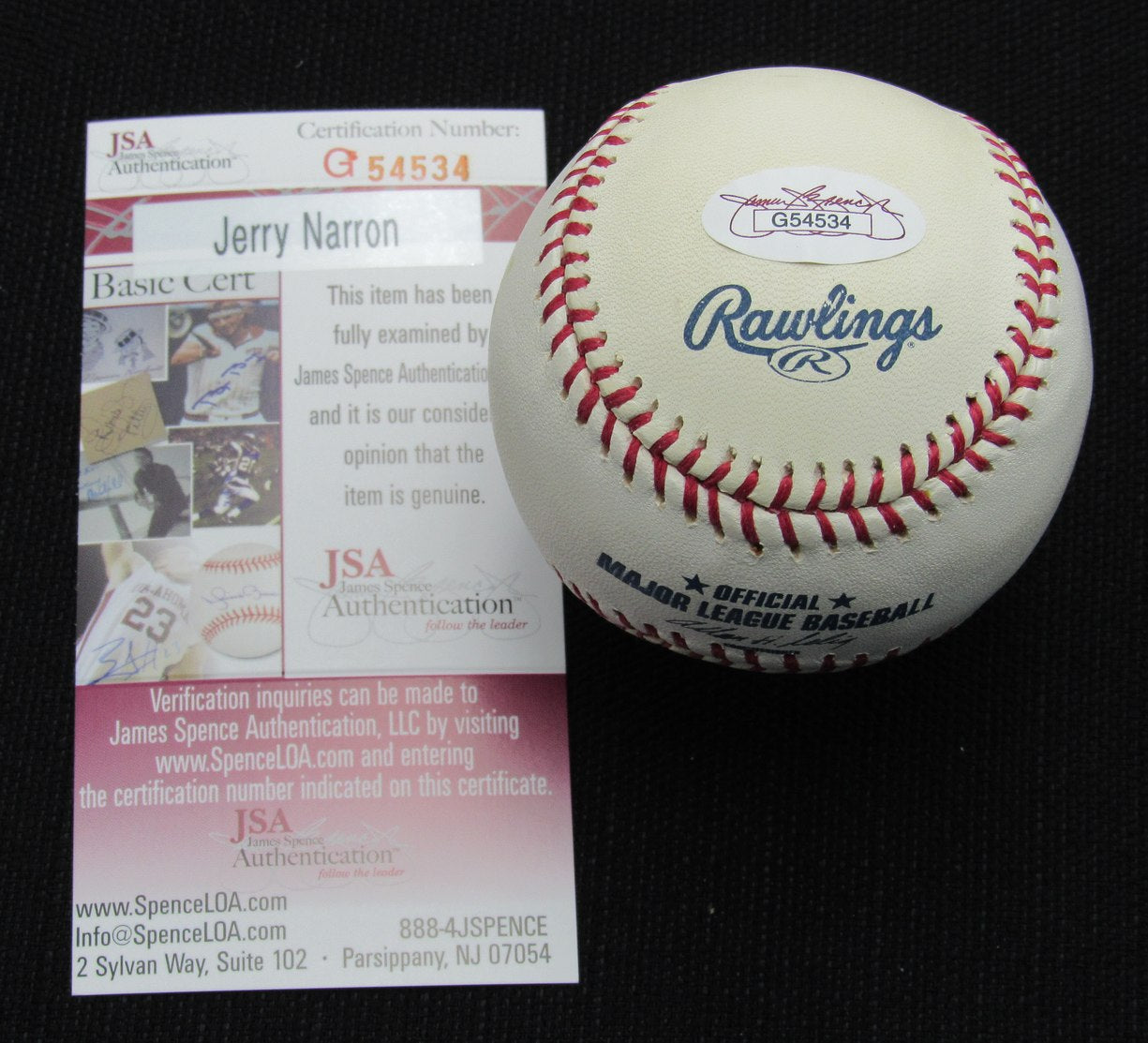 Jerry Narron Signed/Auto Yankees 100th OML Baseball JSA 186573