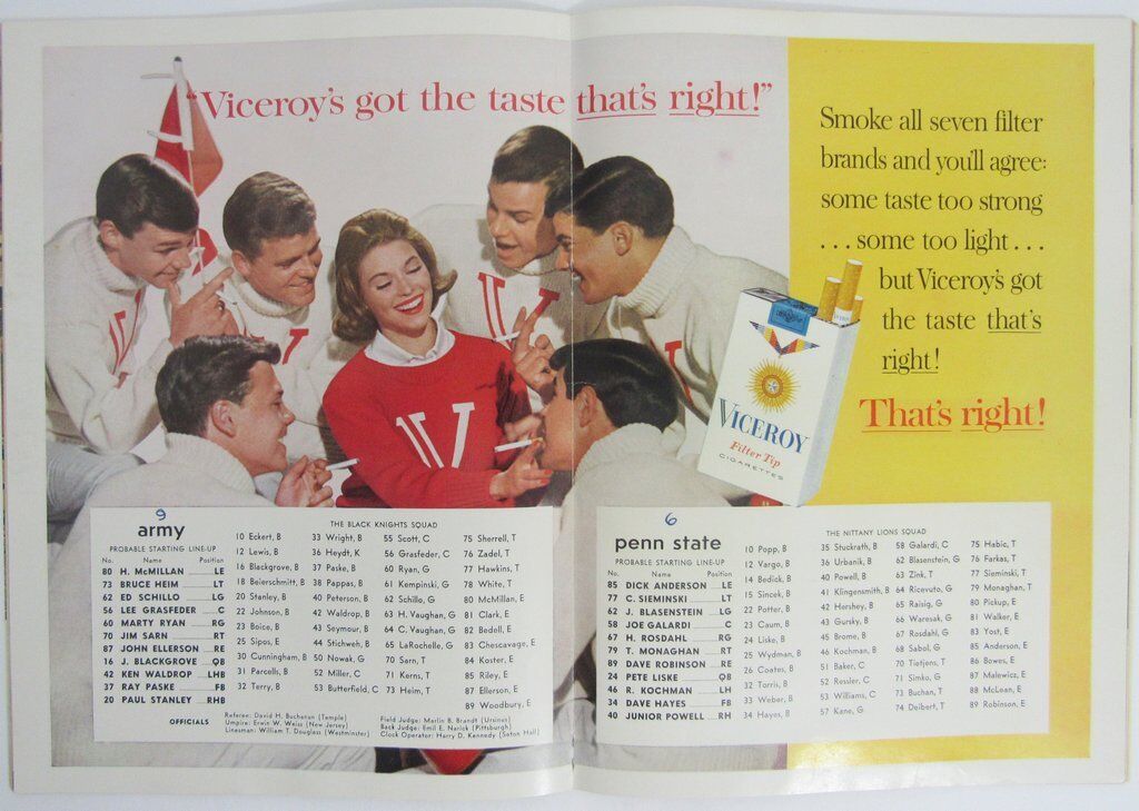 1962 Army vs. Penn State Nittany Lions Football Program 137811