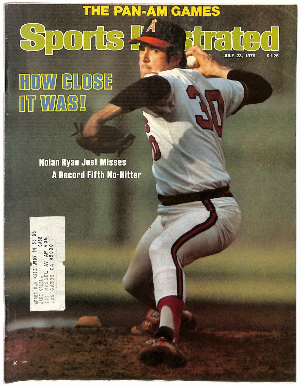 July 23, 1979 Nolan Ryan HOF California Angels Sports Illustrated Cover 181655