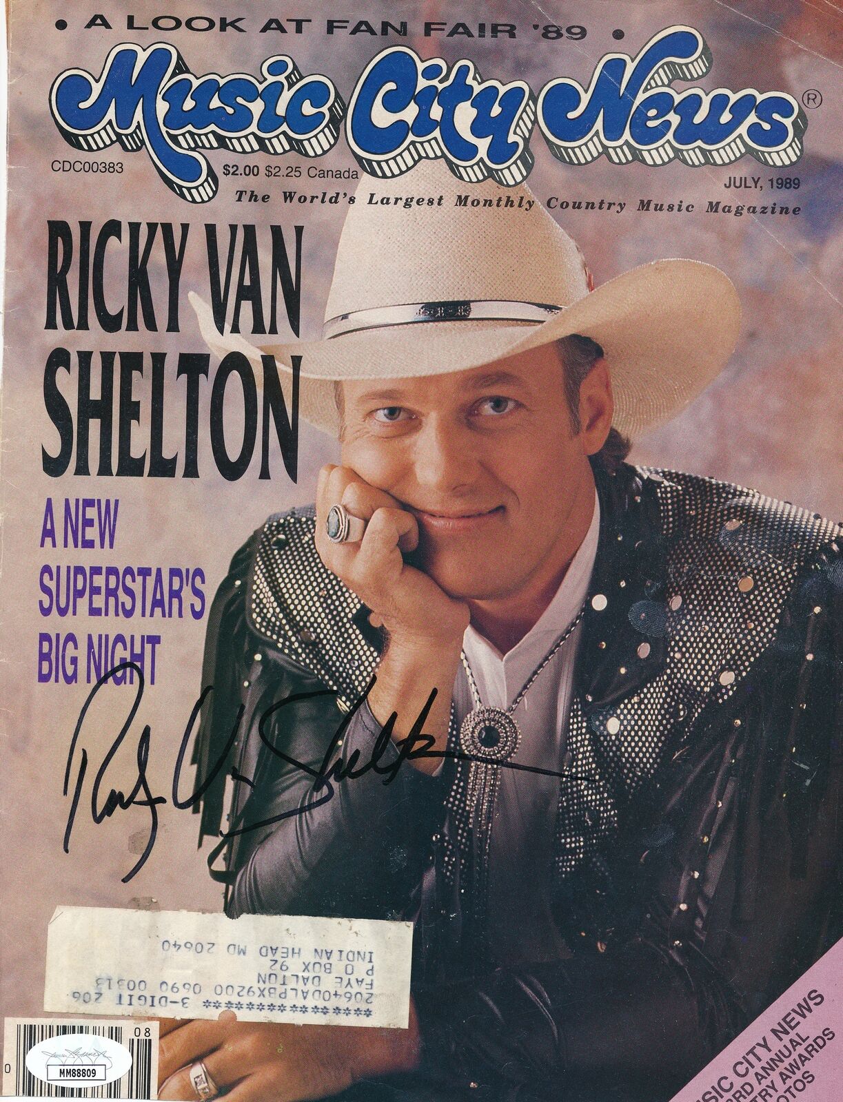 Ricky Van Shelton Performer Signed/Autographed 8x10 Magazine Cover JSA 159944