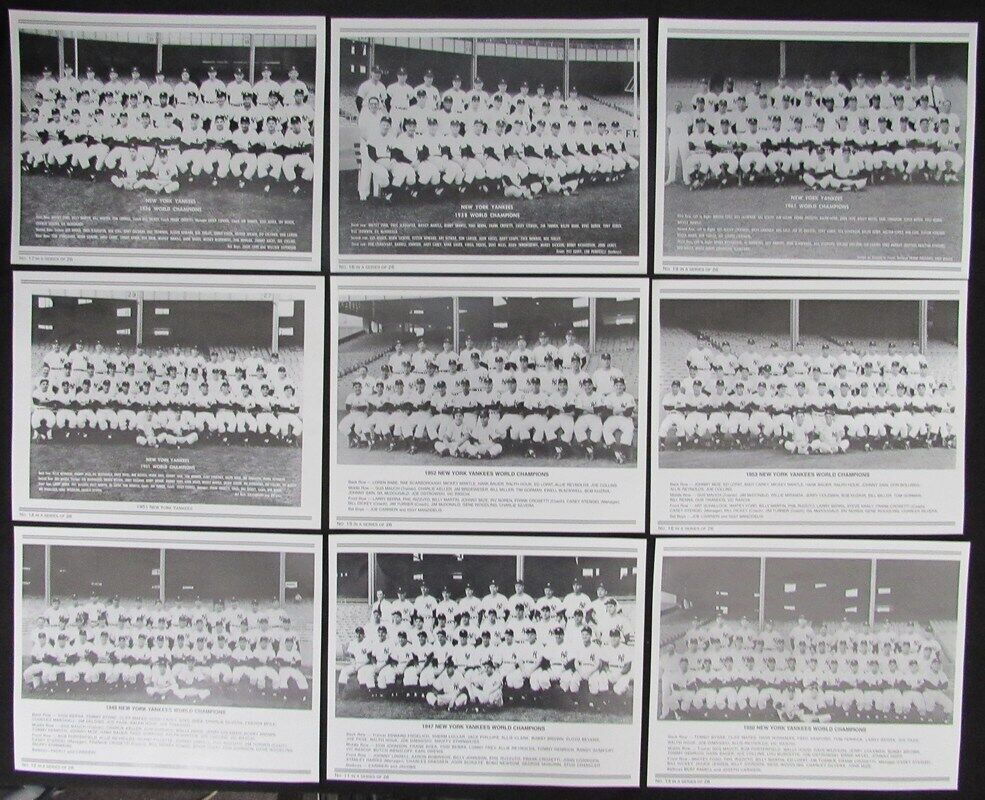 Set of 26 New York Yankee World Champions 8x10 Team Photos and Headlines 180858