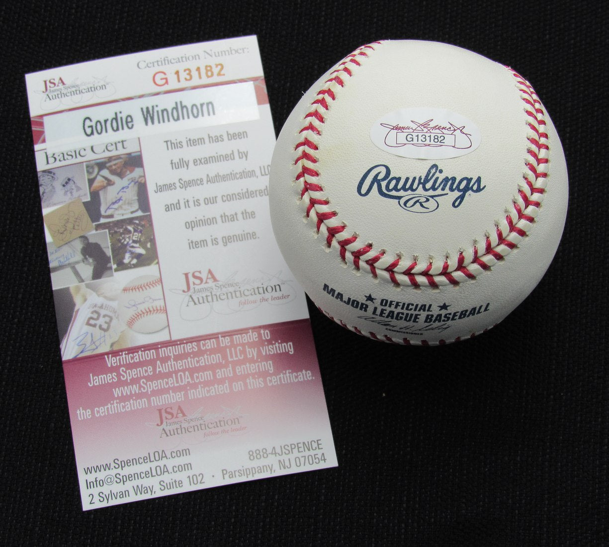 Gordie Windhorn Signed/Auto Yankees 100th OML Baseball JSA Inscr 186792