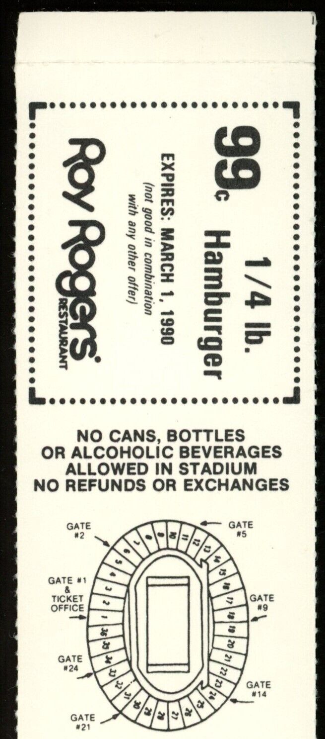 November 11, 1989 Pitt vs. Miami College Football Game Ticket Stub