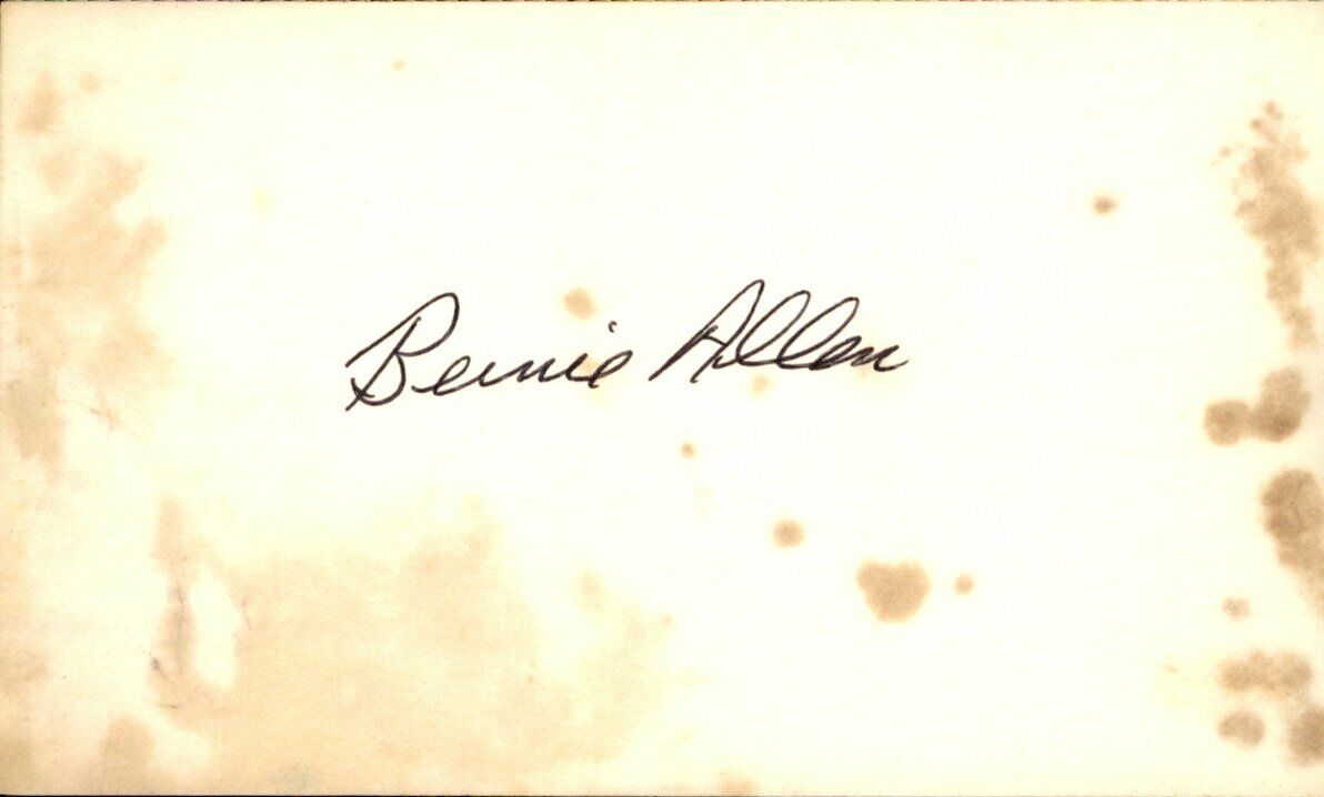 Bernie Allen Senators/Yankees Signed/Autograhed 3x5 Index Card 162701