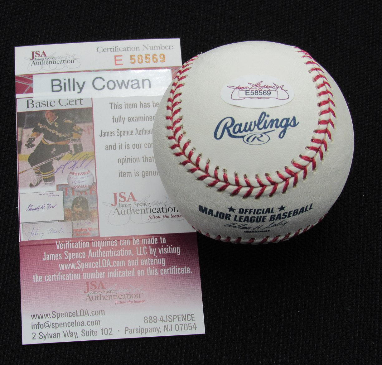 Billy Cowan Signed/Auto Yankees 100th OML Baseball JSA 186635