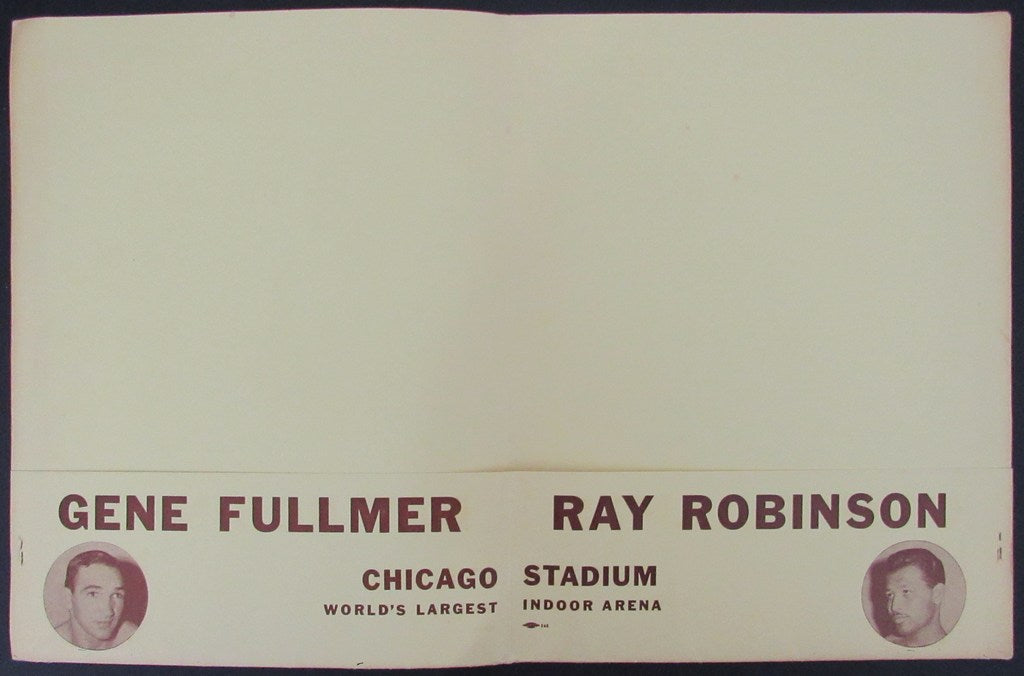 May 1, 1957 Gene Fullmer vs. Sugar Ray Robinson Boxing Program 181436