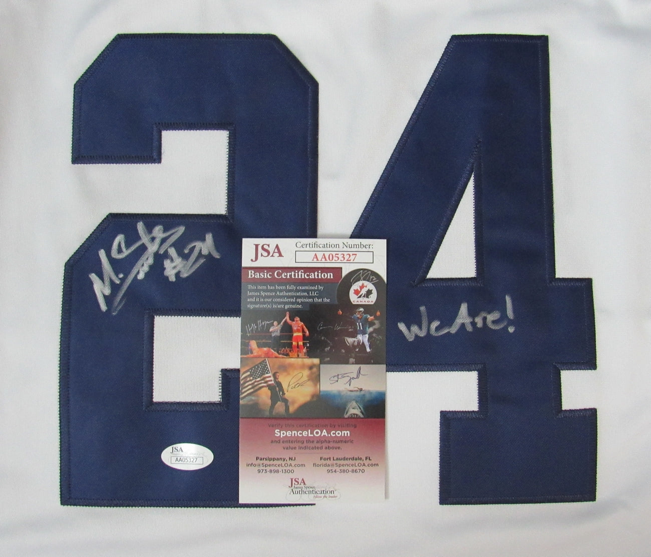 Miles Sanders Signed/Inscribed "We Are" Penn State White Jersey JSA 500113