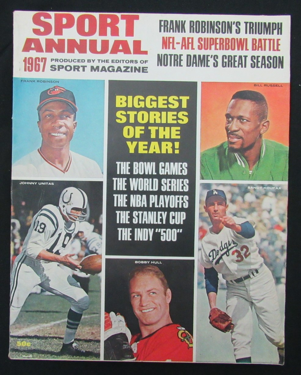 1967 Sport Annual Magazine Unitas/Russell/ Koufax/ Hull Cover 185572