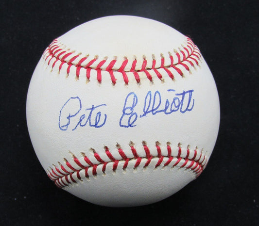 Pete Elliott Autographed OML Baseball College Football Coach