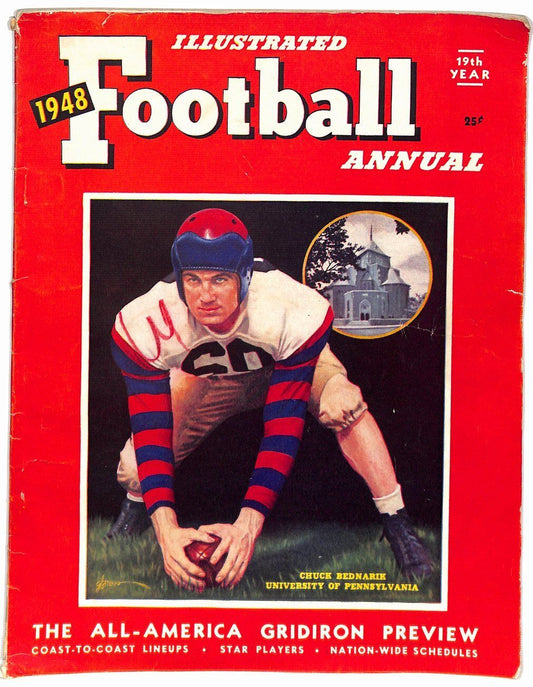 1948 Football Illustrated Annual Magazine Chuck Bednarik Univ. Penn 181697