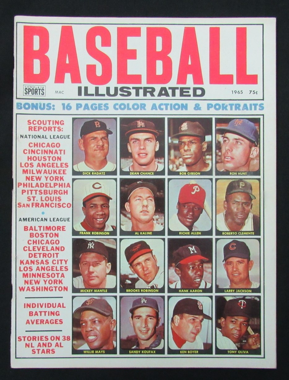 1965 Baseball Illustrated Magazine Aaron/Mantle/Mays/Clemente Cover 185558