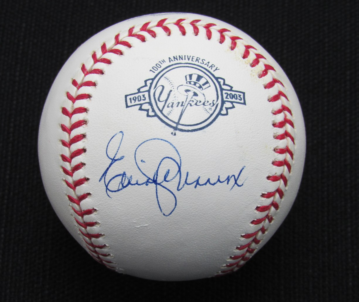 Elliott Maddox Signed/Auto Yankees 100th OML Baseball JSA 186778