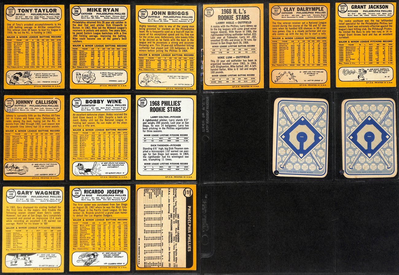 1968 TOPPS Baseball Philadelphia Phillies Team Set 30 Cards Richie Allen 189416
