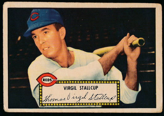 1952 TOPPS Virgil Stallcup Card #69 Black Back Reds Ravensford 177150