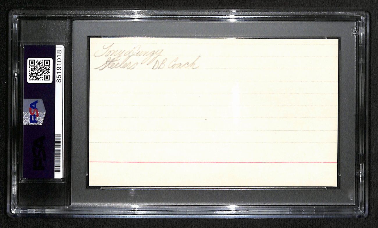 Tony Dungy HOF Signed/Auto 3x5 Index Card Baltimore Colts PSA/DNA 187457