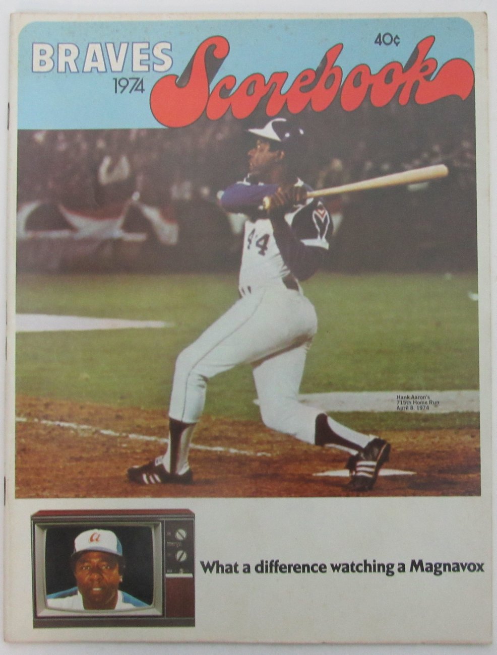 1974 Atlanta Braves vs. Cubs Official Scorebook Hank Aaron #715 153287