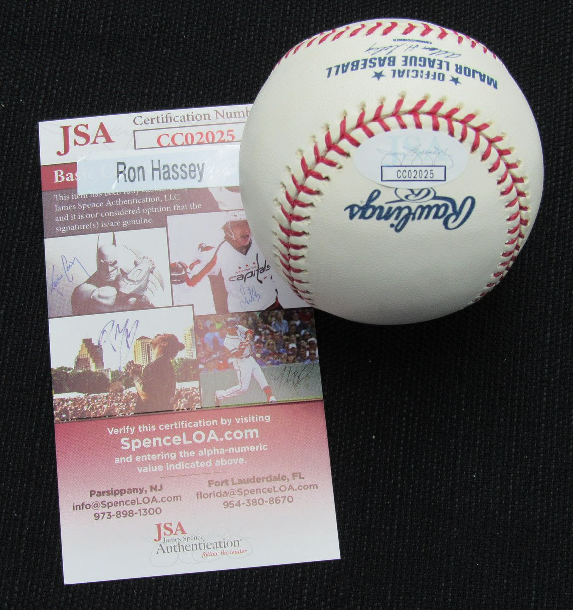 Ron Hassey Signed/Auto Yankees 100th OML Baseball JSA Inscr 186834