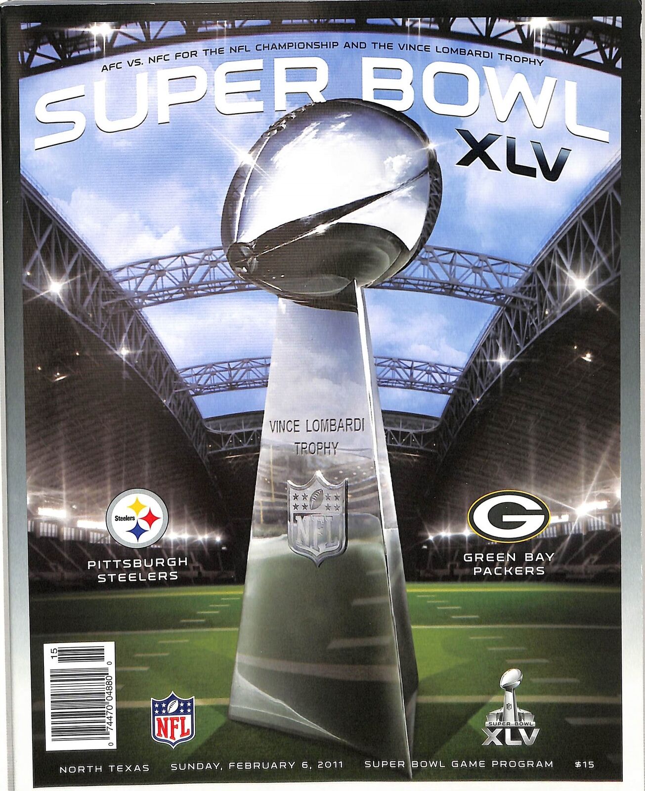 Super Bowl XLV 45 Program Packers vs. Steelers Aaron Rodgers MVP 180598